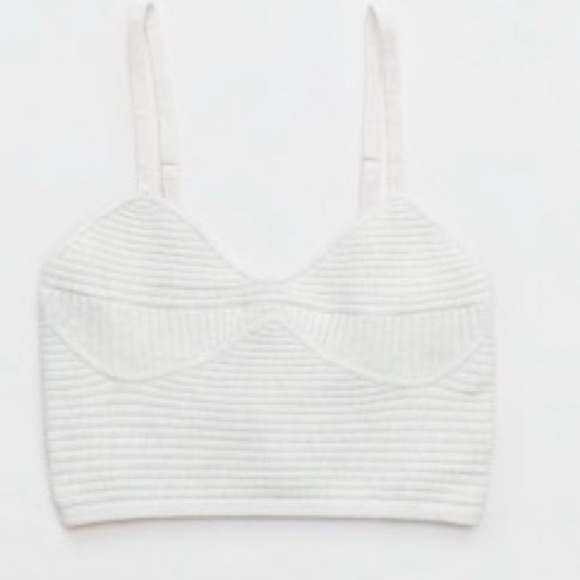 aerie Tops - Aerie Ribbed Gray Crop Top